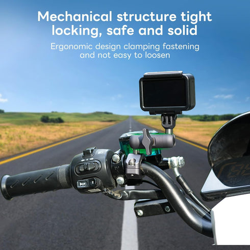 FANAUE Double Socket Arm Connects to 17mm Ball Head Adapter Only, Compatible with Garmin GPS Mount and Bike Motorcycle Phone Holder, Made of Alumi...