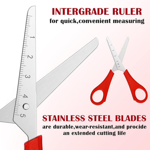 50 Pieces Kids Scissors Bulk, 5 Inch Blunt Tip Scissors Stainless Steel Safety Scissors with Comfort Grip Handles for Kindergarten Primary School ...