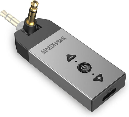 MaedHawk Bluetooth Aux Adapter for Car, Aux to Bluetooth 5.2 Audio Receiver for Car Home Stereo Speaker Headphone, Rotatable 3.5mm Wireless Aux Bl...