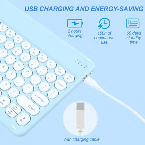 Bluetooth Keyboard and Mouse Combo?Rechargeable keyboard mouse combo?Ultra-Slim Portable Compact Wireless Mouse Keyboard Set for iPad/iPad Pro/iPa...