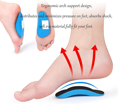 Arch Support Pads for Kids,Children 2 Pairs Orthotic Insole,Plantar Fasciitis Relief,Inserts for Flat Feet,Reusable Arch Cushions for Kids,Youth P...