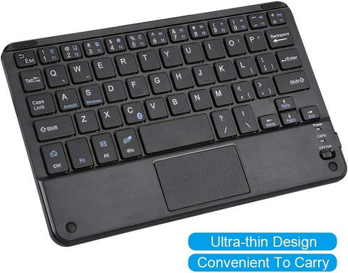 Yoidesu 7 Inch Wireless Keyboard with Touchpad, Mini Bluetooth Touchpad Keyboard, Ultra-Slim Keypad for Tablets, Smartphones, Laptops, Desktop, Co...