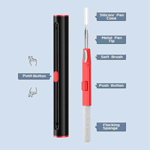 Airpod Cleaner Kit,Bluetooth Airpods Pro Earbuds Cleaning Kit Pen with Soft Brush Flocking Sponge,Multifunctional Earbuds Cleaning Tool for Airpod...