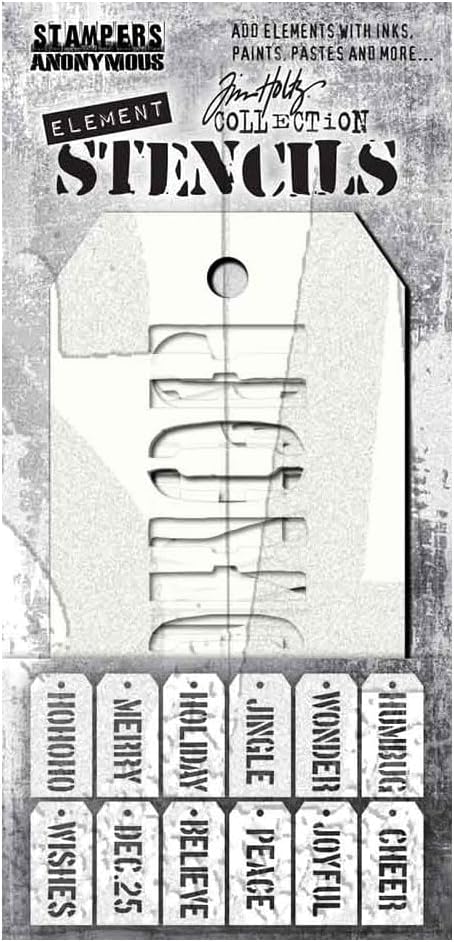 Tim Holtz Element Stencils 12/Pkg-Christmas...