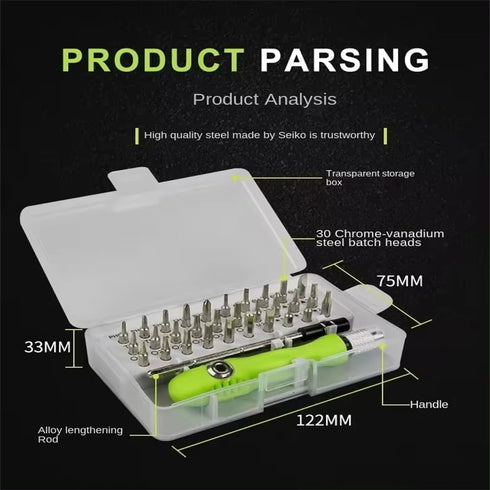 32 in 1 Small Magnetic Screwdriver Set for DJI Mini 4 Pro/Mini 3 Pro Mavic 3/Air 3 Avata Drone Tiny Screwdriver Kit for Eyeglass, Watch, Phone, La...