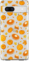 Blingy's for Google Pixel 7a Case, Fun Fall Pumpkin Style with Autumn Leaves Pattern Cute Dessert Design Transparent Soft TPU Protective Clear Cas...