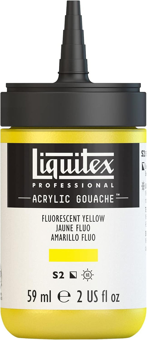 Liquitex Professional Acrylic Gouache, 2-oz (59ml) Bottle, Fluorescent Yellow...