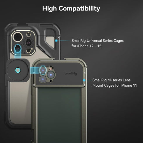 SmallRig Universal M-Mount to 37mm Threaded Lens Adapter for SmallRig Phone Cage with M-Mount Lens for iPhone 11/12/ 13/14/ 15 Series - 4395...