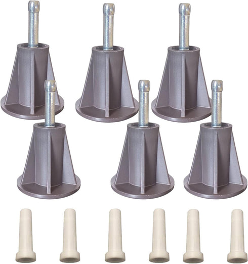 Home's Place Steel Stem Bed Frame Feet to Replace Wheels. Replacement Feet Make Your Bed Sturdy and Protect Floor. Easy to Install. Set of 6...