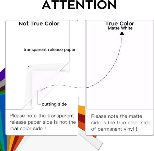 HTVRONT White Permanent Vinyl, 12 Pack for Cutting Machine - 10 Vinyl Sheets 12" x 12"& 2 Transfer Tape Sheets for Party Decoration, Sticker, Craf...
