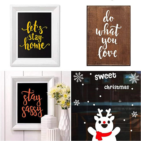 Alinacutle Welcome Home Family Silkscreen Stencil,Reusable Self-Adhesive Silk Screen Printing, Lettering Template,for Printing on Wood/Fabric/Pape...