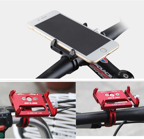 GUB Bicycle & Motorcycle Phone Mount, Aluminum Alloy Universal Bike Handlebar Phone Mount Holder Adjustable Compatible with iPhone X XR Xs 7s 8 Pl...
