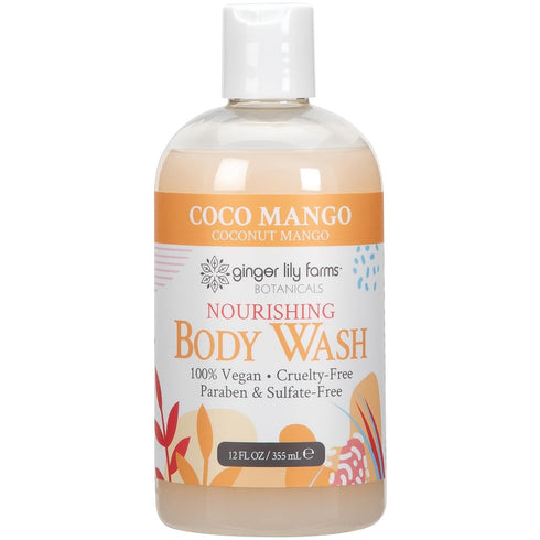 Ginger Lily Farms Botanicals Nourishing Body Wash, Coco Mango, 100% Vegan & Cruelty-Free, Coconut Mango Scent, 12 Fl Oz...