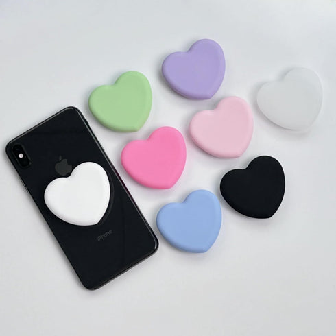 Cute Heart Shape Silicone Cover Expandable and Collapsible Mobile Phone Grip Stand Holder for Phone Tablet Cell Phone Accessory (Blue)...