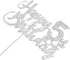 Silver Glitter Happy 5th Birthday Cake Topper - 5th Birthday Cake Topper, 5th Birthday Party Decoration...