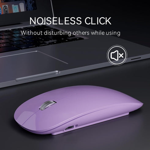 Uiosmuph G11 Wireless Mouse, USB C Rechargeable Computer Mouse, Slim Silent Mice 2.4GHz Optical with USB Nano Receiver and Type C Receiver for Lap...