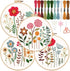 ORIGACH 4 Pack Flowers Embroidery Kits for Beginners, DIY Starter Hand Embroidery Kit with Floral and Plants Patterns and Instructions for Adults ...
