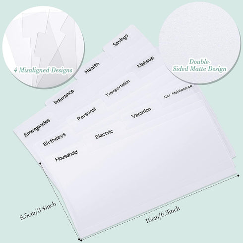 11 Pieces Cash Envelope Wallet PU Leather Cash Envelopes Cash Wallet Reusable Budget Envelope Cash Dividers for Wallets with Cash Envelope Tab Sti...