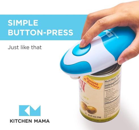 Kitchen Mama Auto Electric Can Opener: Safe, Easy with One Touch, Smooth Edge, Battery Operated, Cordless, Automatic Can Opener for Seniors with A...
