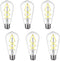 Fishbone Filament LED Edison Bulbs, ST64 E26 Dimmable Vintage Light Bulbs, 60 Watt Equivalent, 4000K Daylight White Teardrop Light Bulbs for Dinin...
