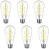 Fishbone Filament LED Edison Bulbs, ST64 E26 Dimmable Vintage Light Bulbs, 60 Watt Equivalent, 4000K Daylight White Teardrop Light Bulbs for Dinin...