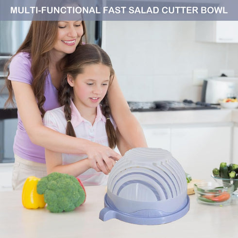 Snap Salad Cutter Bowl,Salad Chopper,Multi-Functional Fast Salad Cutter Bowl,Salad Cutter Bowl with Lid Fast Vegetable Cut Set,Salad Chopper Bowl ...