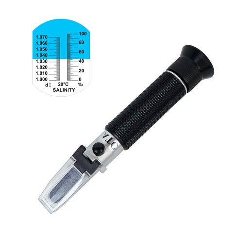 Salinity Refractometer with ATC,Saltwater Aquariums Dual Scale 0-100 PPT & Specific Gravity 1.000-1.070 Salinity Tester,for Marine Monitoring,Fish...