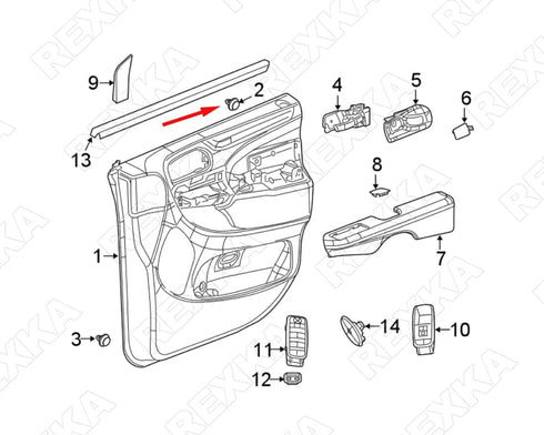 Rexka 30pcs Door Trim Panel Retainer Clip Fastener for Chrysler 6505292AA Vans Grand Voyager, Pacifica, Town & Country, Voyager, Dodge Caravan, Gr...
