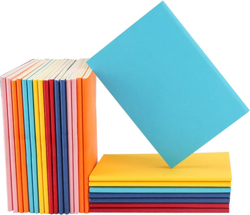 EUSOAR Blank Notebook, 24 Pack Mixed Colorful A6 3.9" x 5.5" 60 Pages Notebook Unlined, Travel Journal Notebook Notepad Set Bulk, Students Office ...