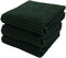 Dark Green Kitchen Hand Dish Towels: 100% Cotton Cloth Soft Cleaning Drying Absorbent Ribbed Terry Loop, Set of 3 Multipurpose for Everyday Use Ov...