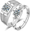 Uloveido 2 pcs Adjustable His and Hers Engagement Ring Set Puzzle Matching Heart Wedding Bands Couples Gifts LB018...
