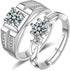 Uloveido 2 pcs Adjustable His and Hers Engagement Ring Set Puzzle Matching Heart Wedding Bands Couples Gifts LB018...