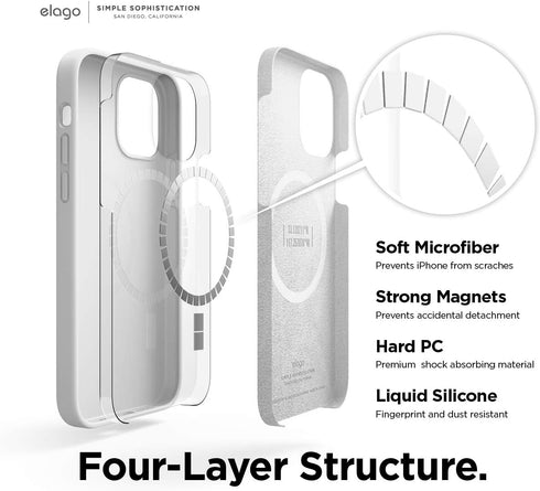 elago Magnetic Case for iPhone 12 Pro Max Case MagSafe 6.7 inch - Easy to Hold, Soft Grip Silicone, Built-in Magnets, Compatible with All MagSafe ...
