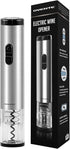 OVENTE Electric Wine Opener with Foil Cutter, Battery Operated and One Click Button, Automatic Bottle Corkscrew Remover for Home Entertaining, Kit...