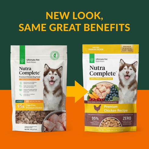 ULTIMATE PET NUTRITION Nutra Complete Raw Freeze Dried Dog Food, Veterinarian Formulated with Antioxidants, Prebiotics & Amino Acids (5 Ounce, Chi...