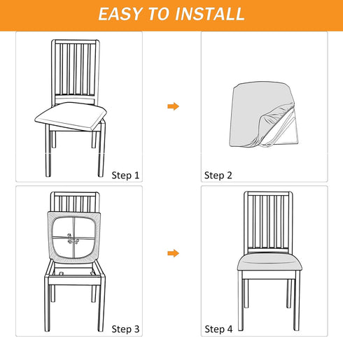 Yikko Velvet Chair Seat Cusion Covers for 14.96-18.89 Inch Office Computer Chair Covers, with Straps Washable Slipcovers Protector, Home, Dining R...