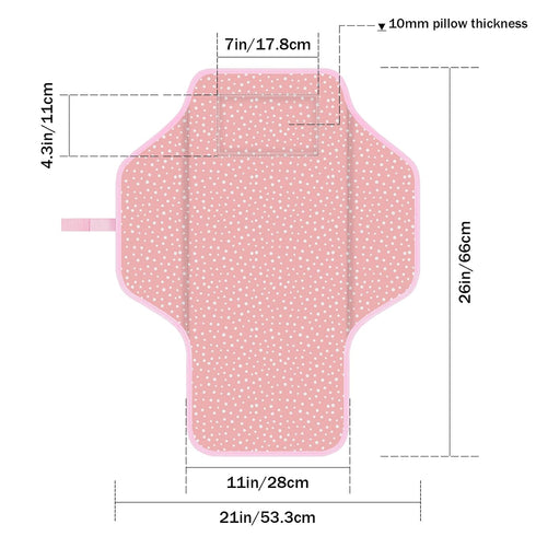 Baby Portable Diaper Changing Pad, Foldable Travel Diapering Changing Mat with Built-in Pillow, Waterproof Compact Changing Pad for Newborn Baby C...
