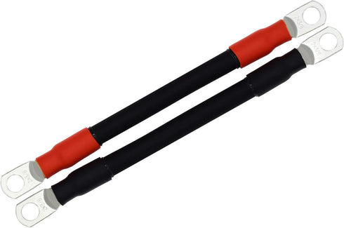 2PC 2 AWG Gauge Battery Power Inverter Cables,Tinned Copper Terminal,Good for Solar,Auto,RV,Motorcycle,Car& Marine (8 Inch,3/8 Lugs)...