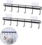 2 Pack Adhesive Wall Hooks Rack Kitchen Rail, Space Saving Heavy Duty Wall Hooks Hanger with 6 Hooks for Kitchen Bathroom Bedroom Closet, Kitchen ...