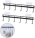 2 Pack Adhesive Wall Hooks Rack Kitchen Rail, Space Saving Heavy Duty Wall Hooks Hanger with 6 Hooks for Kitchen Bathroom Bedroom Closet, Kitchen ...