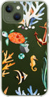 for iPhone 12 Case (6.1 inch), Fun Turtle Design with Ocean Fish Pattern Cute Animal Beach Style Transparent Soft TPU Protective Clear Case (Ocean...