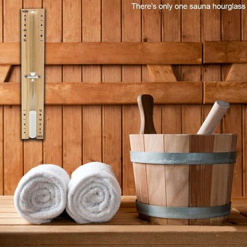Sauna Hourglass Sand Timer, Beech Wood 15 Minutes Accurate Hour-Glass, Rotating Heat Resistant Wooden Hour Glass (White Sand)...