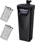 Aquarium Filter(3.5W), Fish Tank Filter, Turtle Tank Filter, Low-Water Filter for Small Fish Tank, Reptile Tank Up to 15Gallon, with 2 Cartridges(...