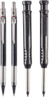 Mechanical Carpenter Pencils Set Including 2pcs 2.0mm Mechanical Pencils with 12pcs Refills, 2pcs 2.8 mm Deep Hole Woodworking Pencils with 12 Ref...