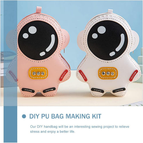 EXCEART 1 Set DIY Purse Bag Satchel Making Kit Astronaut Shaped Knitting Crochet Bag Hand Sewing Materials Shoulder Bag Making Supplies for Woman ...