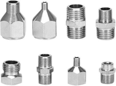 8 PCS Airbrush Adaptor Kit Compressor Connector Set 1/4 to 1/8 Threaded Plug for Connecting for Compressor and Airbrush Hose...