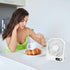 Desk Fan Battery Rechargable Fan, Ultra Quiet Small Portable Fan, 2600mAh 180°Foldable Portable Personal Fan 3 Speeds Adjustable Fan with USB and ...