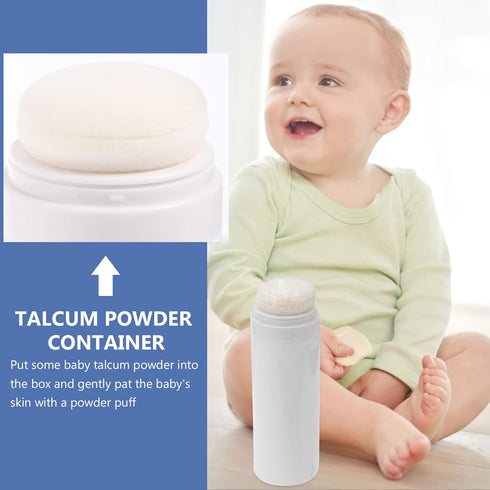 Baby Powder Puff Box Fluffy Body After- Bath Powder Case Baby Care Face Body Villus Powder Puff Container Makeup Cosmetic Talcum Powder Container...
