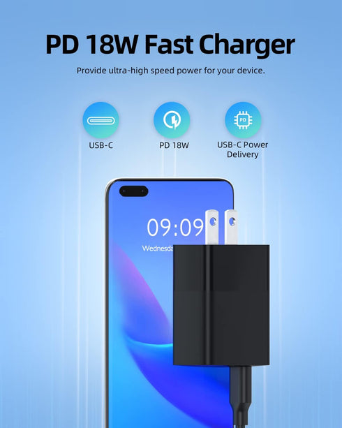 Foldable 20W Fast Charging Fit for Google Pixel Charger (Black)...