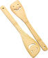 2 Pack Bamboo Smiley Face Kitchenware Cooking Utensil Set Stir-fry spatula, Eco-friendly Kitchen Tools (Various kinds)...